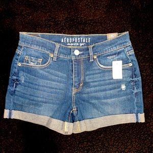 NWT Aeropostale Boyfriend MIDI Jean Shorts Size 0